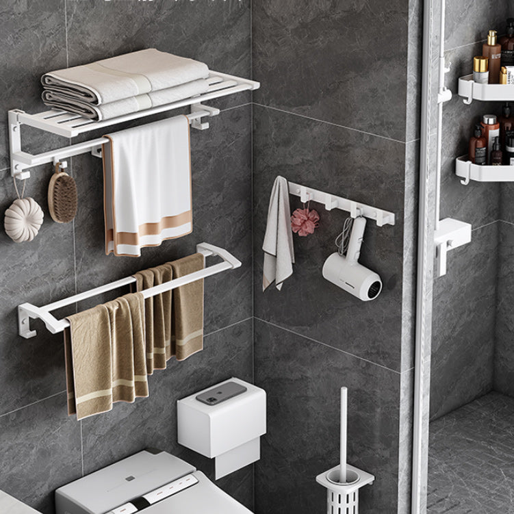 Siopsrl| Modern White Bathroom Hardware Set Towel Rack Bath Shelf Bathroom Hardware Set