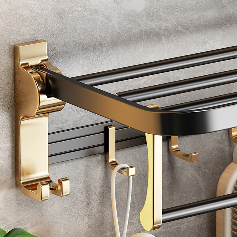 Siopsrl| Modernism Bathroom Accessories Hardware Set Black & Gold Bathroom Shelf/Towel Bar