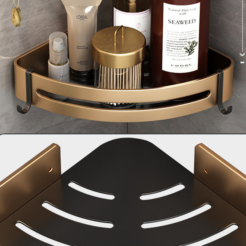 Siopsrl| Modernism Bathroom Accessories Hardware Set Black & Gold Bathroom Shelf/Towel Bar