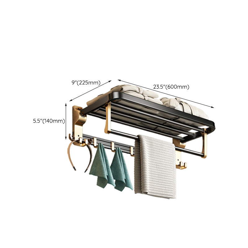 Siopsrl| Modernism Bathroom Accessories Hardware Set Black & Gold Bathroom Shelf/Towel Bar