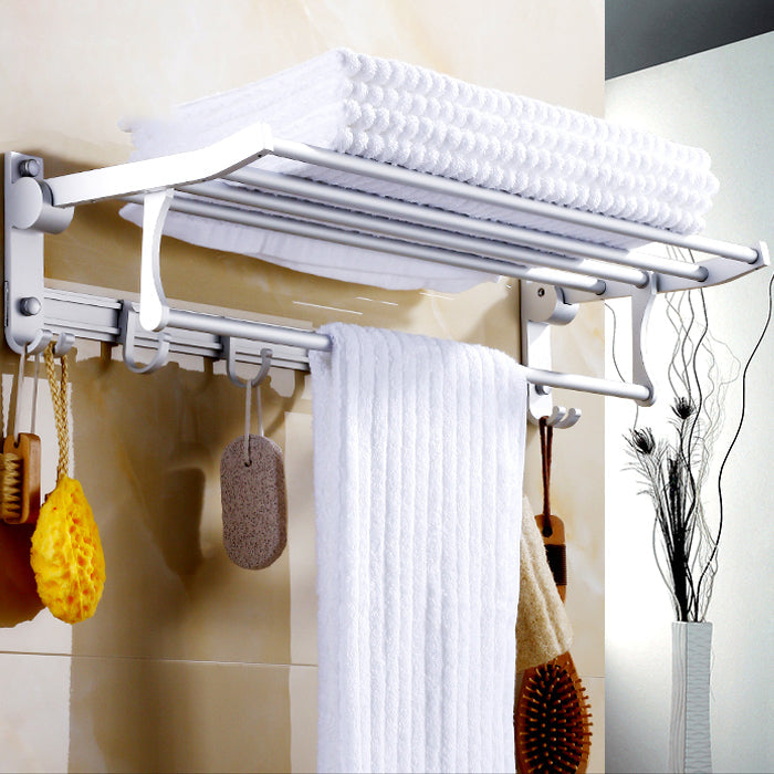 Siopsrl| Silver Contemporary Bathroom Hardware Set Stainless Steel Aluminum Bathroom Set