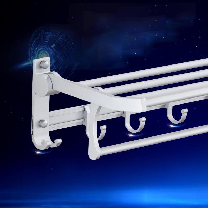 Siopsrl| Silver Contemporary Bathroom Hardware Set Stainless Steel Aluminum Bathroom Set