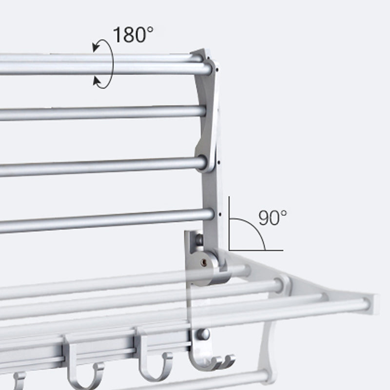 Siopsrl| Silver Contemporary Bathroom Hardware Set Stainless Steel Aluminum Bathroom Set
