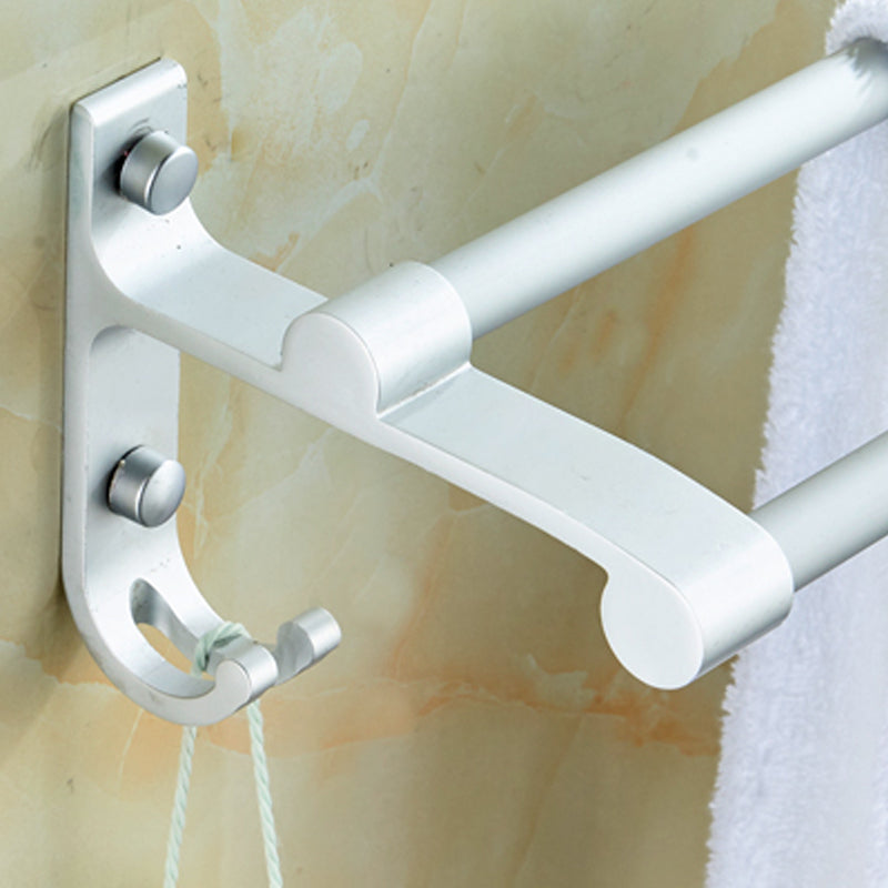 Siopsrl| Silver Contemporary Bathroom Hardware Set Stainless Steel Aluminum Bathroom Set