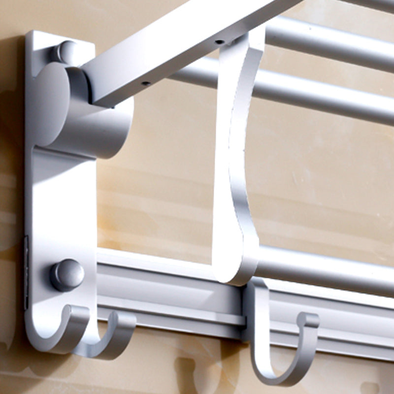 Siopsrl| Silver Contemporary Bathroom Hardware Set Stainless Steel Aluminum Bathroom Set