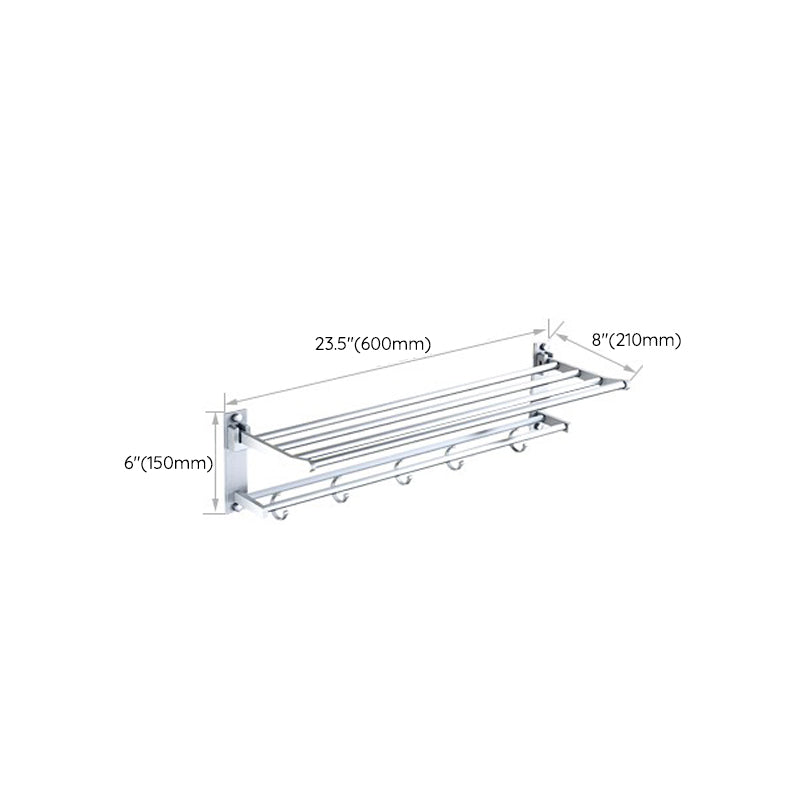 Siopsrl| Silver Contemporary Bathroom Hardware Set Stainless Steel Aluminum Bathroom Set