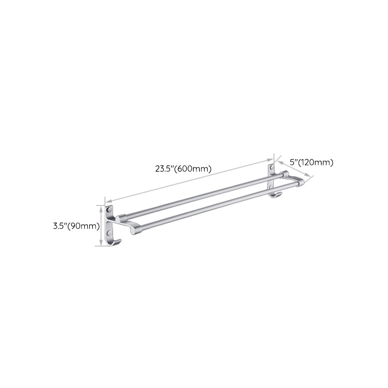 Siopsrl| Silver Contemporary Bathroom Hardware Set Stainless Steel Aluminum Bathroom Set