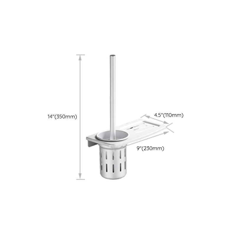 Siopsrl| Silver Contemporary Bathroom Hardware Set Stainless Steel Aluminum Bathroom Set