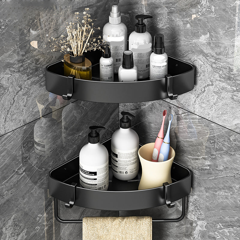Siopsrl| Modern Black-White Metal Bath Hardware Set Bath Shelf Bathroom Hardware Set