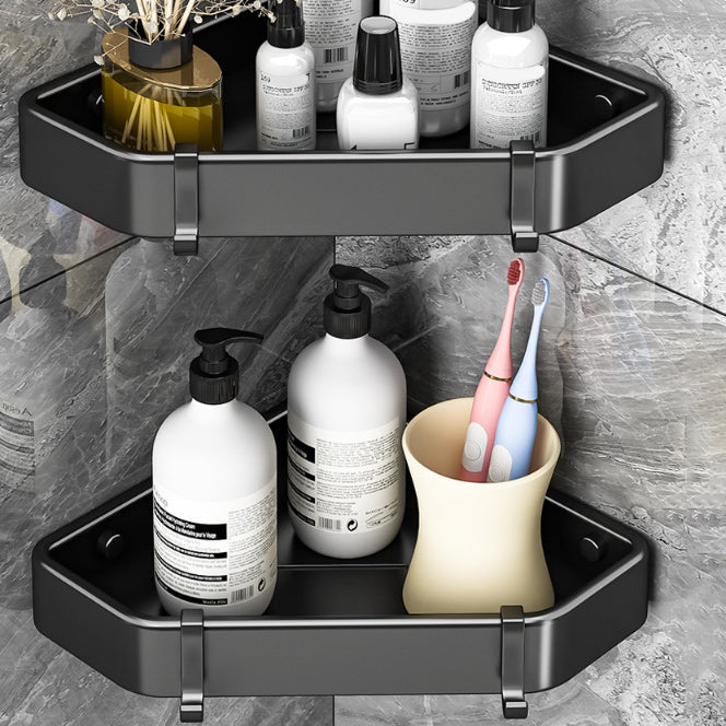 Siopsrl| Modern Black-White Metal Bath Hardware Set Bath Shelf Bathroom Hardware Set