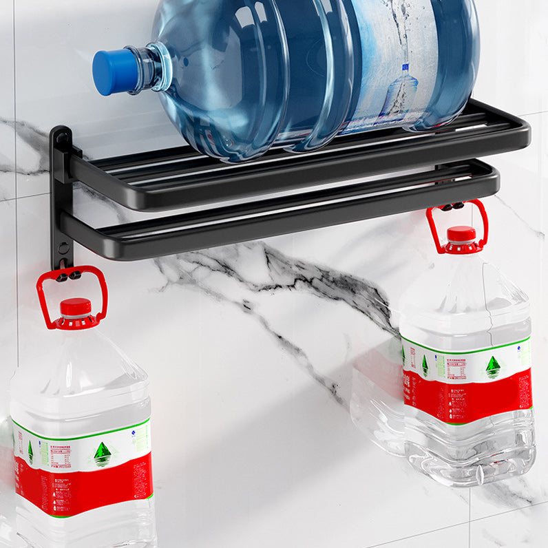 Siopsrl| Modern Aluminum Bathroom Accessory Set Matte Black Bathroom Shelf/Towel Holder/Paper Holder