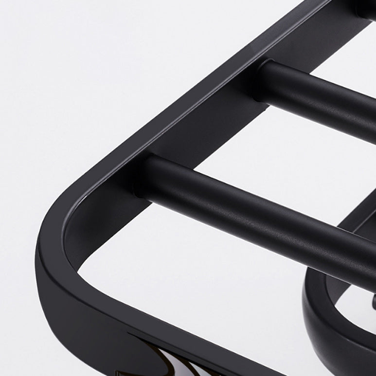 Siopsrl| Modern Aluminum Bathroom Accessory Set Matte Black Bathroom Shelf/Towel Holder/Paper Holder