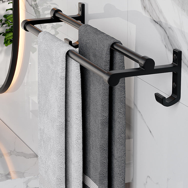 Siopsrl| Modern Aluminum Bathroom Accessory Set Matte Black Bathroom Shelf/Towel Holder/Paper Holder