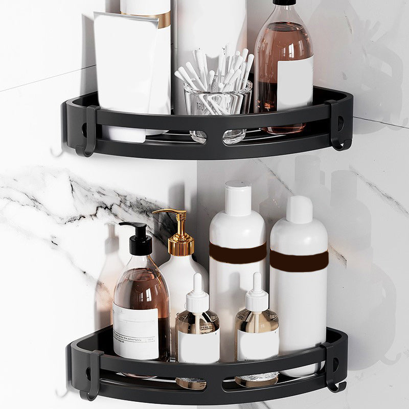 Siopsrl| Modern Aluminum Bathroom Accessory Set Matte Black Bathroom Shelf/Towel Holder/Paper Holder
