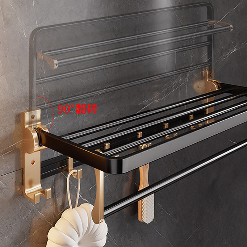 Siopsrl| Black and Brass Bathroom Hardware Set Modern Stainless Steel Bathroom Shelf/Towel Holder/Paper Holder