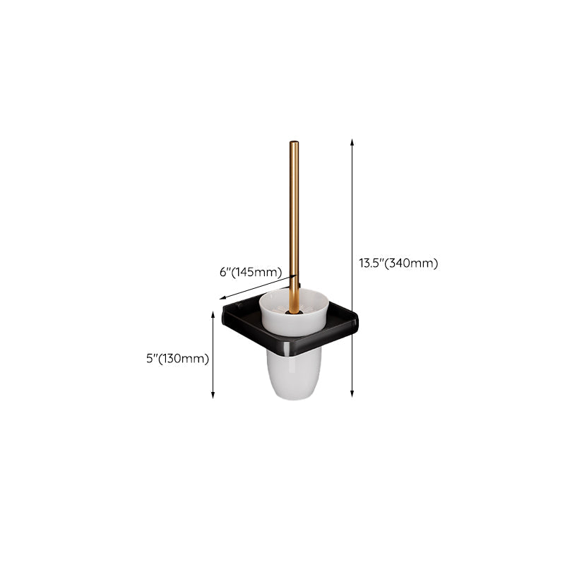 Siopsrl| Black and Brass Bathroom Hardware Set Modern Stainless Steel Bathroom Shelf/Towel Holder/Paper Holder