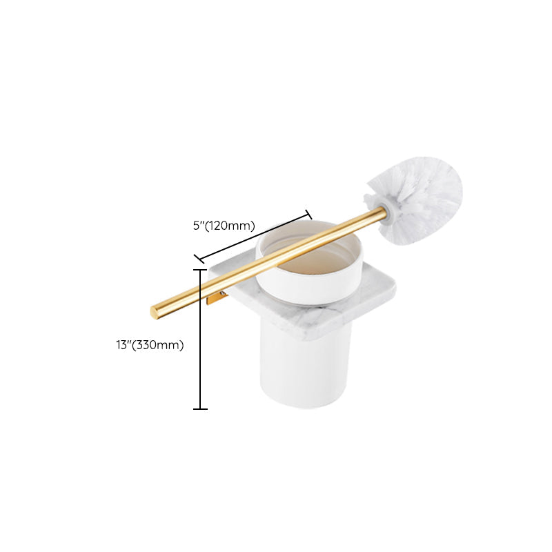 Siopsrl| Brushed Brass Bathroom Accessory Set Metal & Marble Bathroom Hardware Set with Bathtub Shelf