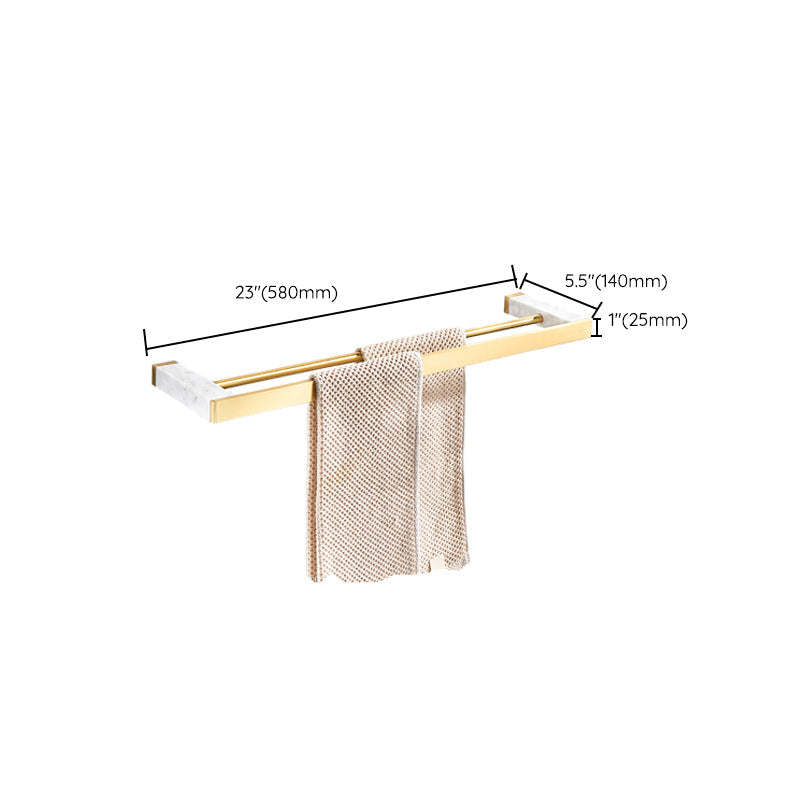 Siopsrl| Brushed Brass Bathroom Accessory Set Metal & Marble Bathroom Hardware Set with Bathtub Shelf