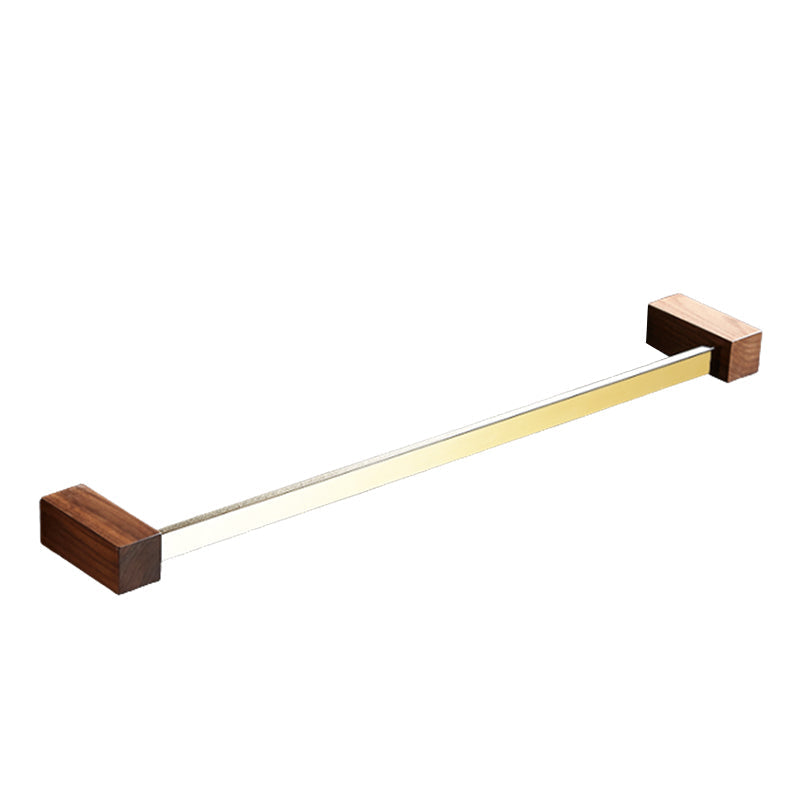 Siopsrl| Polished Brass Bathroom Hardware Set Metal & Wood Bathroom Set with Bath Shelf/Towel Bar
