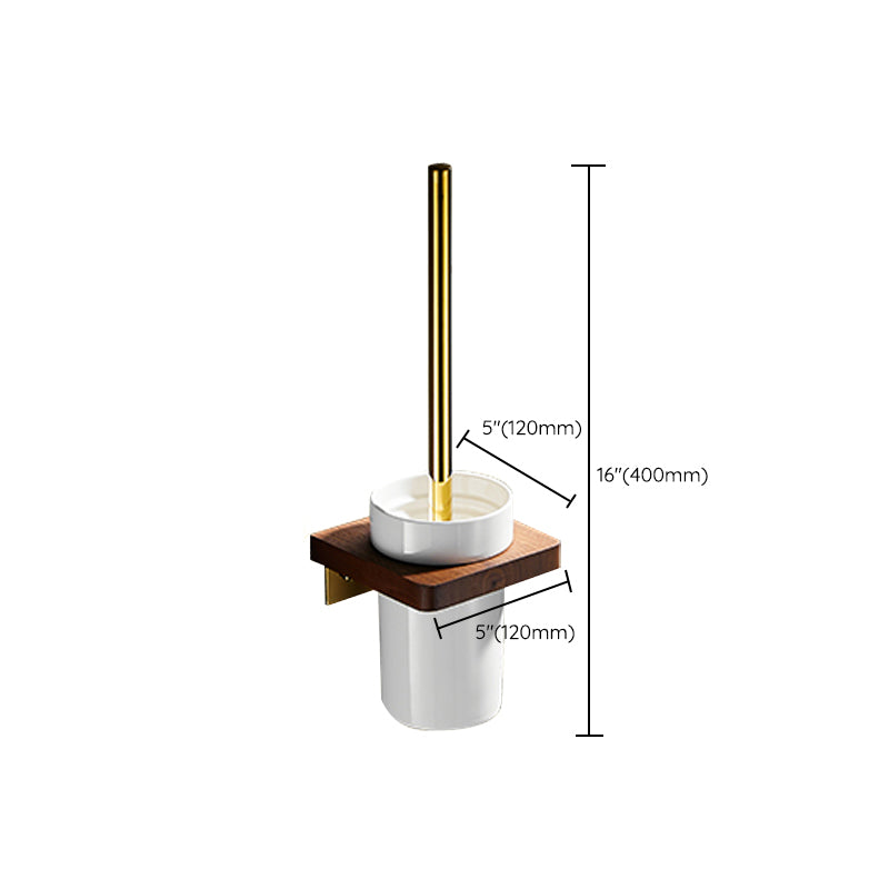 Siopsrl| Polished Brass Bathroom Hardware Set Metal & Wood Bathroom Set with Bath Shelf/Towel Bar