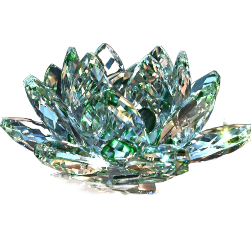 Siopsrl| Crystal Lotus Flower Figurine Home Wedding Decoration Glass Art Collection Paperweight Office Table Ornaments Souvenir Gifts