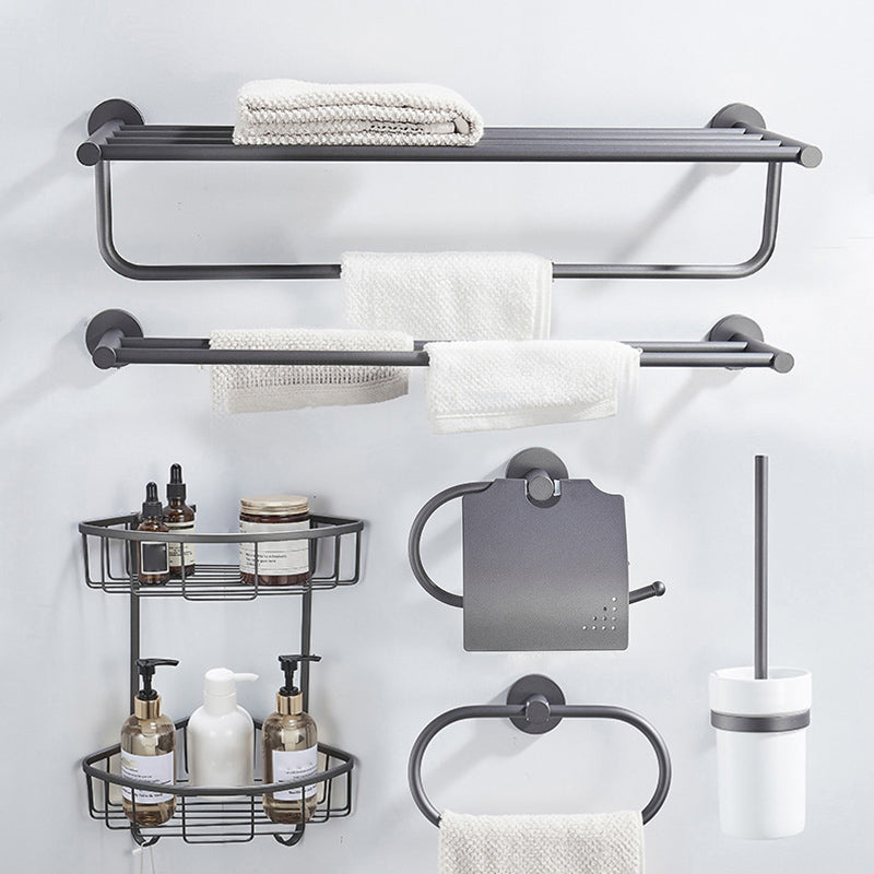 Siopsrl| Traditional Gray Brass Bathroom Hardware Set Towel Bar Bathroom Hardware Set