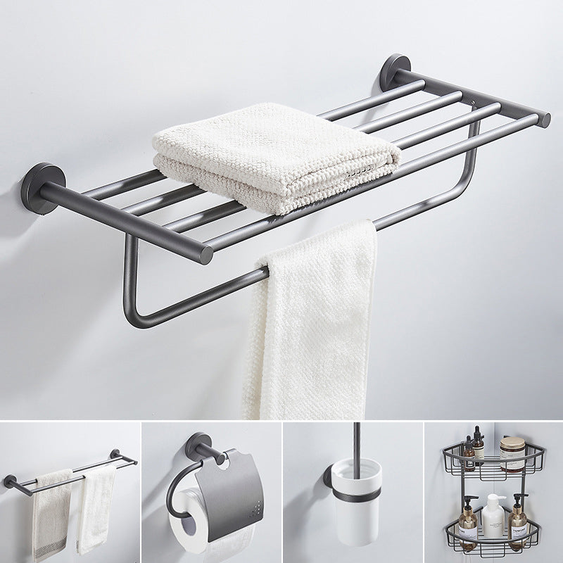 Siopsrl| Traditional Gray Brass Bathroom Hardware Set Towel Bar Bathroom Hardware Set