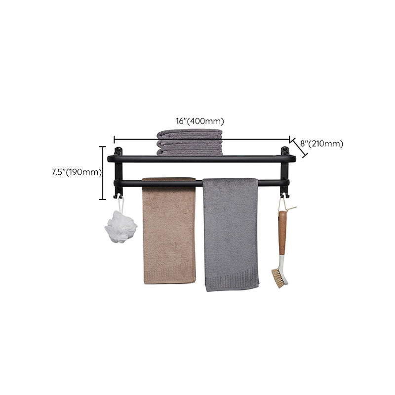 Siopsrl| Modern Aluminum Bathroom Accessory Set Matte Black Bathroom Shelf/Towel Holder/Paper Holder