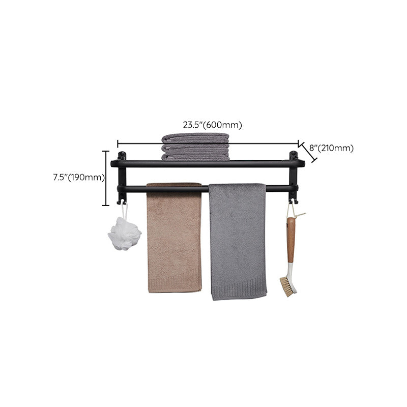 Siopsrl| Modern Aluminum Bathroom Accessory Set Matte Black Bathroom Shelf/Towel Holder/Paper Holder