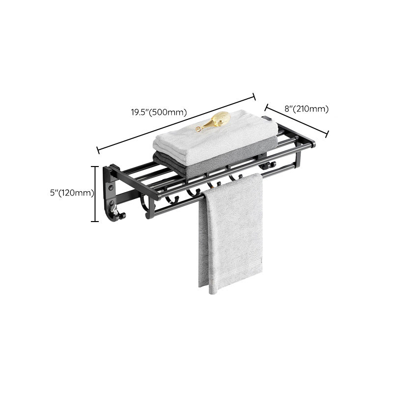 Siopsrl| Modern Aluminum Bathroom Accessory Set Matte Black Bathroom Shelf/Towel Holder/Paper Holder