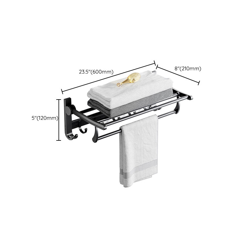 Siopsrl| Modern Aluminum Bathroom Accessory Set Matte Black Bathroom Shelf/Towel Holder/Paper Holder