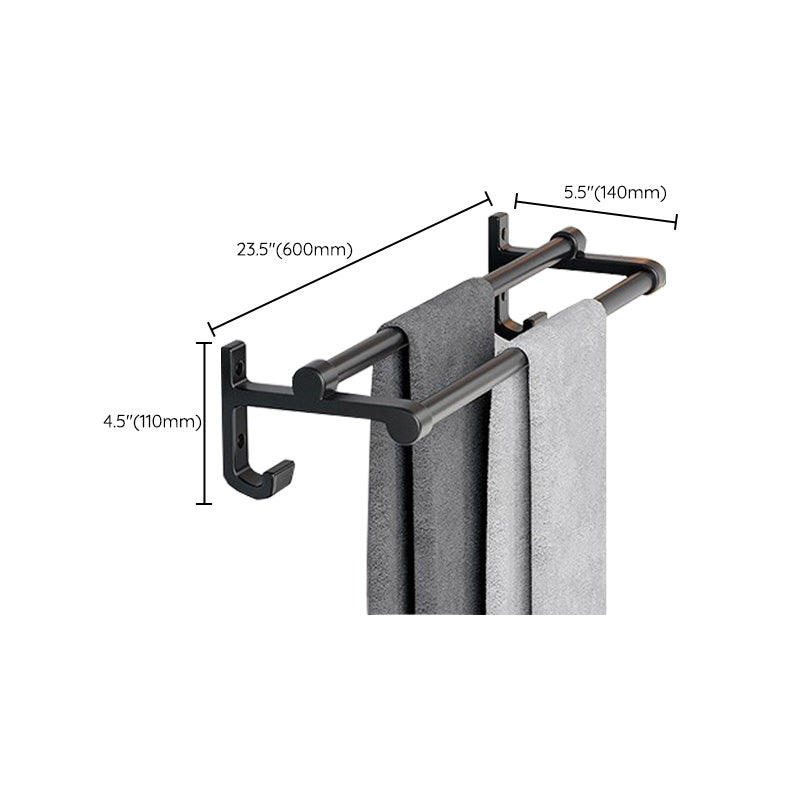 Siopsrl| Modern Aluminum Bathroom Accessory Set Matte Black Bathroom Shelf/Towel Holder/Paper Holder