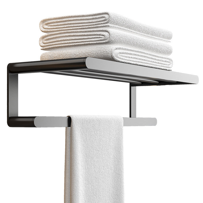 Siopsrl| Modern Bathroom Set with Bath Shelf/Towel Holder & Paper Holder Black Bathroom Hardware