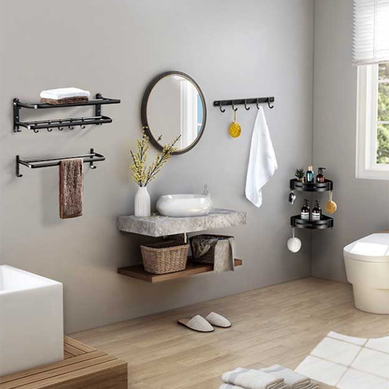 Siopsrl| Modern Aluminum Bathroom Hardware Set Black Bathroom Accessory Set