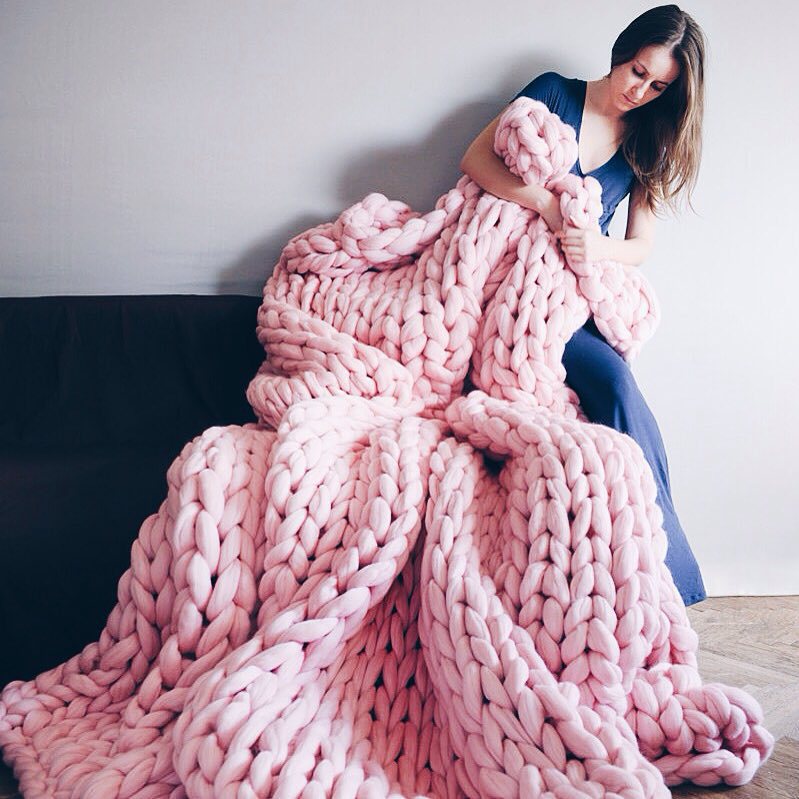 Siopsrl| Chunky Knit Blanket