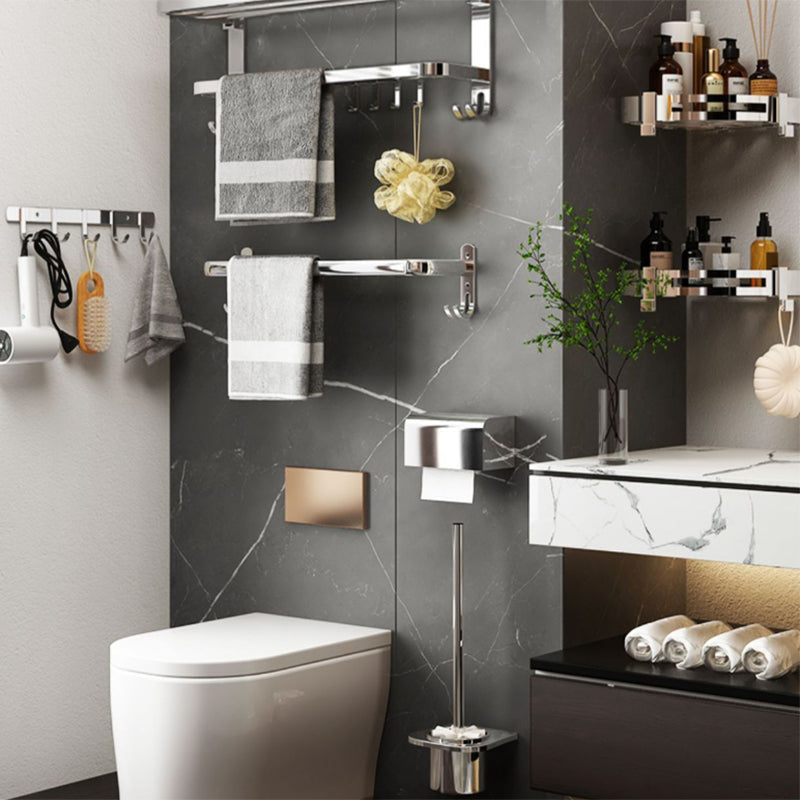 Siopsrl| Contemporary Chrome Bathroom Hardware Set Polished Chrome Bathroom Set Made of Stainless Steel