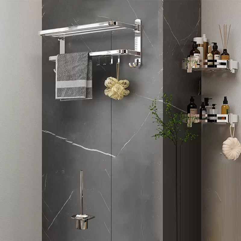 Siopsrl| Contemporary Chrome Bathroom Hardware Set Polished Chrome Bathroom Set Made of Stainless Steel