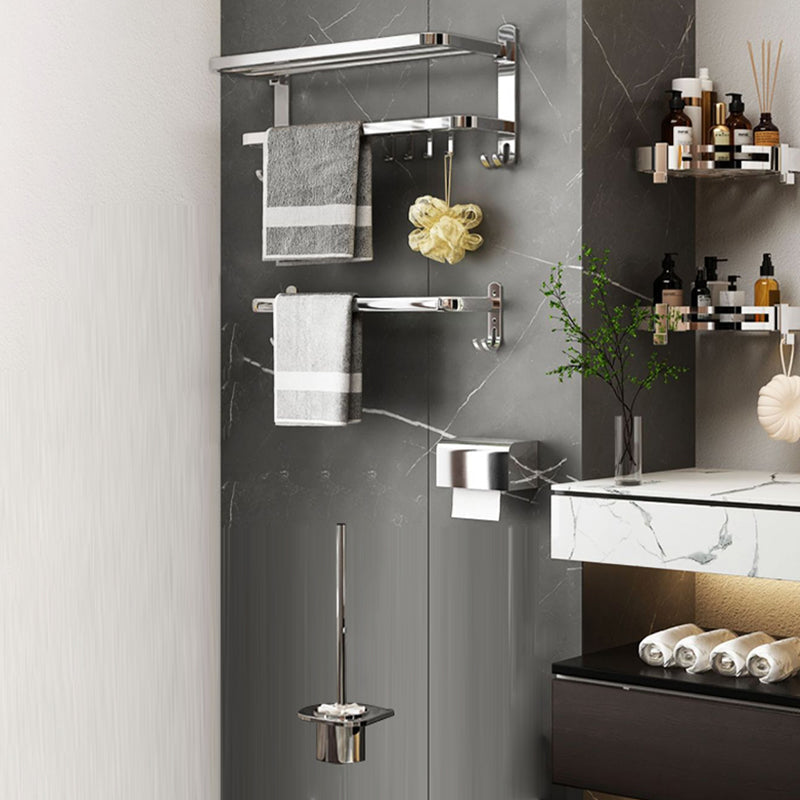 Siopsrl| Contemporary Chrome Bathroom Hardware Set Polished Chrome Bathroom Set Made of Stainless Steel
