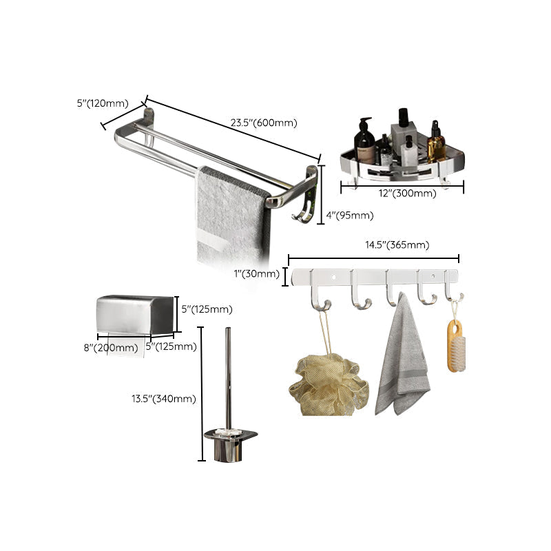Siopsrl| Contemporary Chrome Bathroom Hardware Set Polished Chrome Bathroom Set Made of Stainless Steel