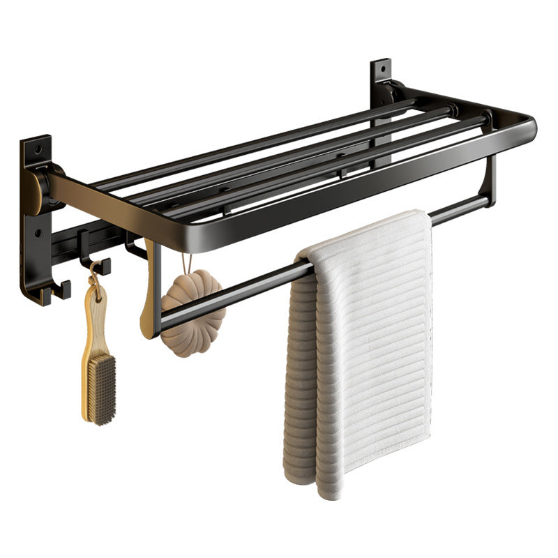 Siopsrl| Contemporary Bathroom Accessory Set Matte Black Bathroom Set with Bathrobe Hooks/Towel Bar
