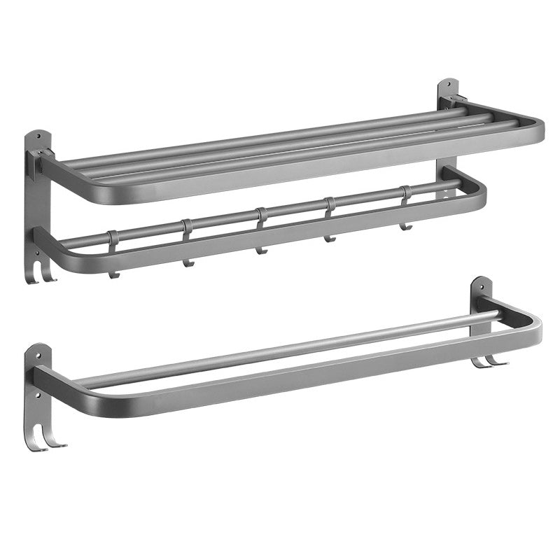 Siopsrl| Modern Bathroom Hardware Set in Stainless Steel Matte Gray Bathrobe Hook/Towel Bar