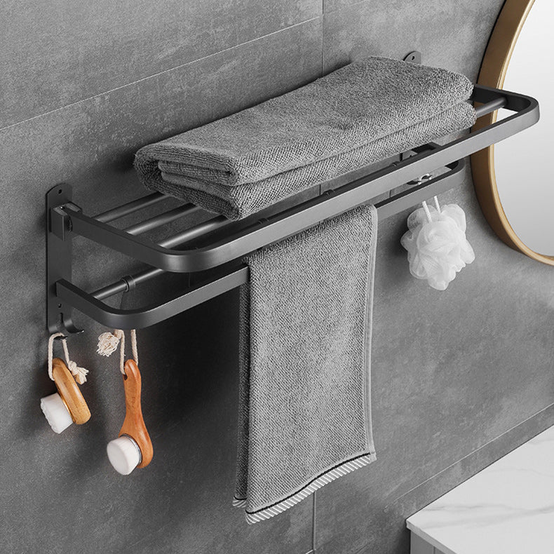 Siopsrl| Modern Bathroom Hardware Set in Stainless Steel Matte Gray Bathrobe Hook/Towel Bar