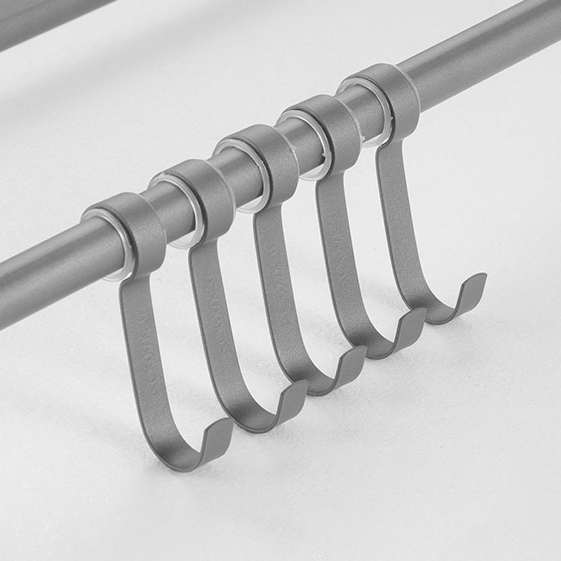 Siopsrl| Modern Bathroom Hardware Set in Stainless Steel Matte Gray Bathrobe Hook/Towel Bar