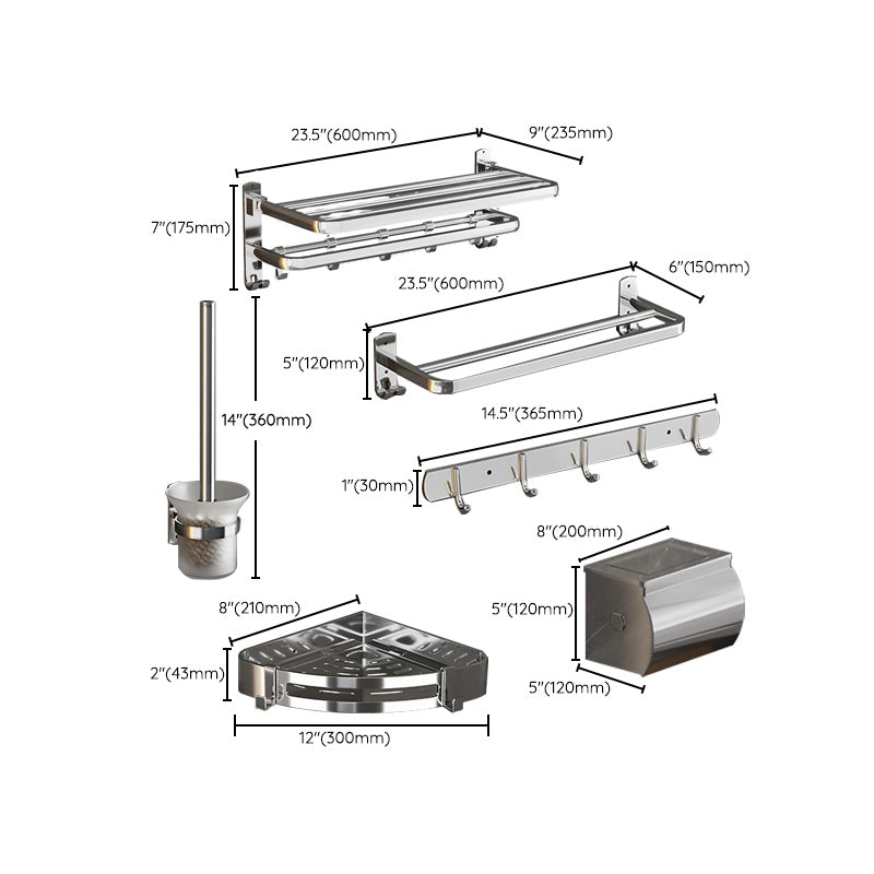 Siopsrl| Modern Bathroom Accessory Set Paper Holder Bathroom Shelf Stainless Steel Bathroom Hardware