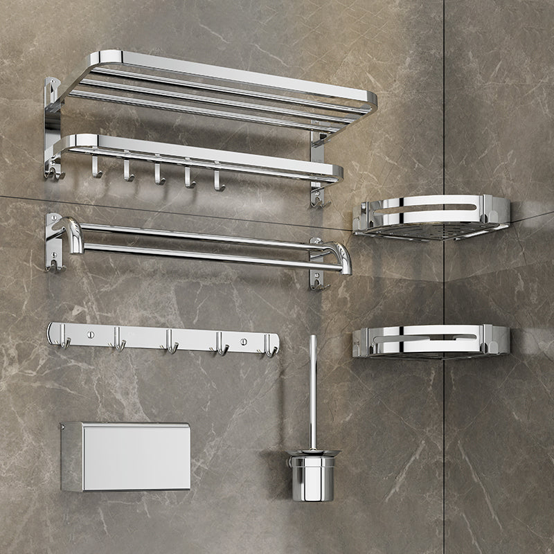 Siopsrl| Silver/Black Bathroom Hardware Set Modern Bathroom Accessories Hardware Set