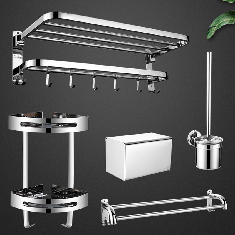 Siopsrl| Silver/Black Bathroom Hardware Set Modern Bathroom Accessories Hardware Set