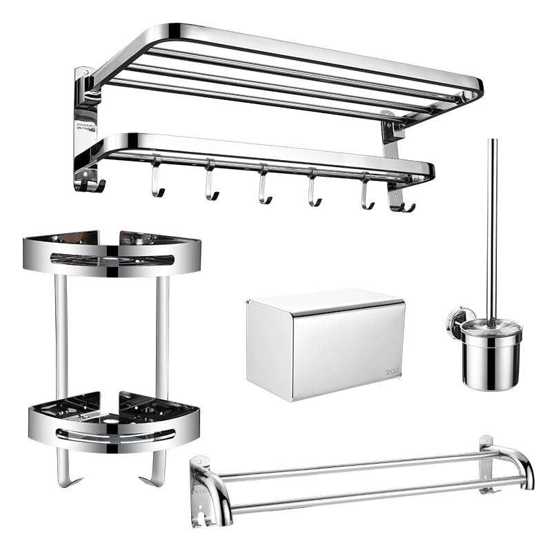 Siopsrl| Silver/Black Bathroom Hardware Set Modern Bathroom Accessories Hardware Set