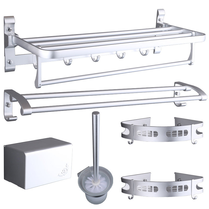 Siopsrl| 6-piece modern bathroom hardware set made of aluminum with towel holder/paper holder