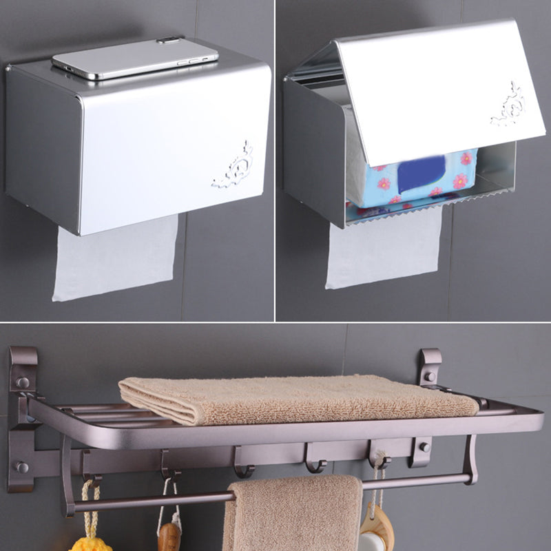 Siopsrl| 6-piece modern bathroom hardware set made of aluminum with towel holder/paper holder