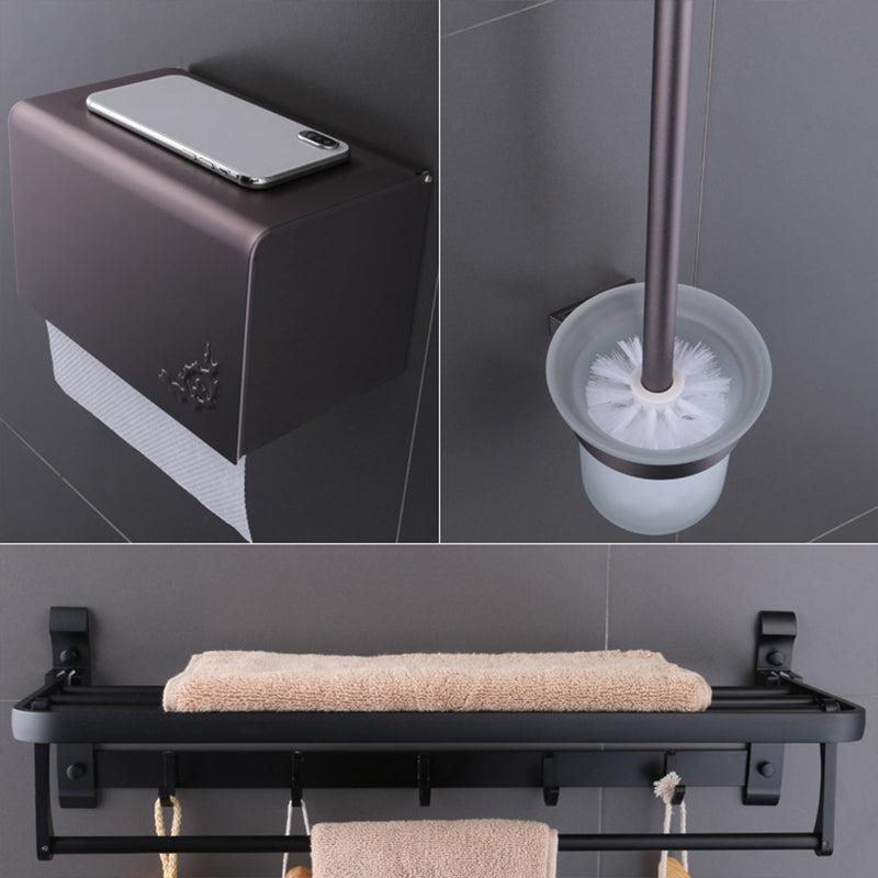 Siopsrl| 6-piece modern bathroom hardware set made of aluminum with towel holder/paper holder